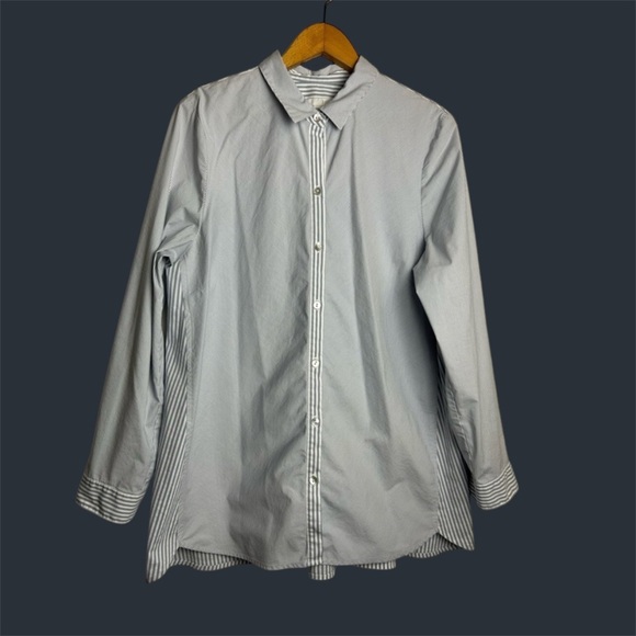 J.Jill Blouse Top Women L Button Down Striped Casual Office Career Old Money - Picture 1 of 14